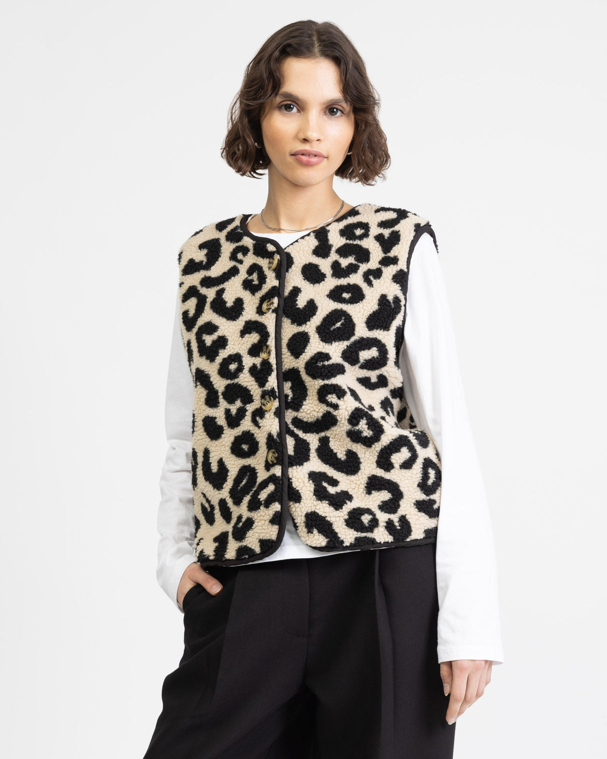 Teddy Weste mit Leoprint